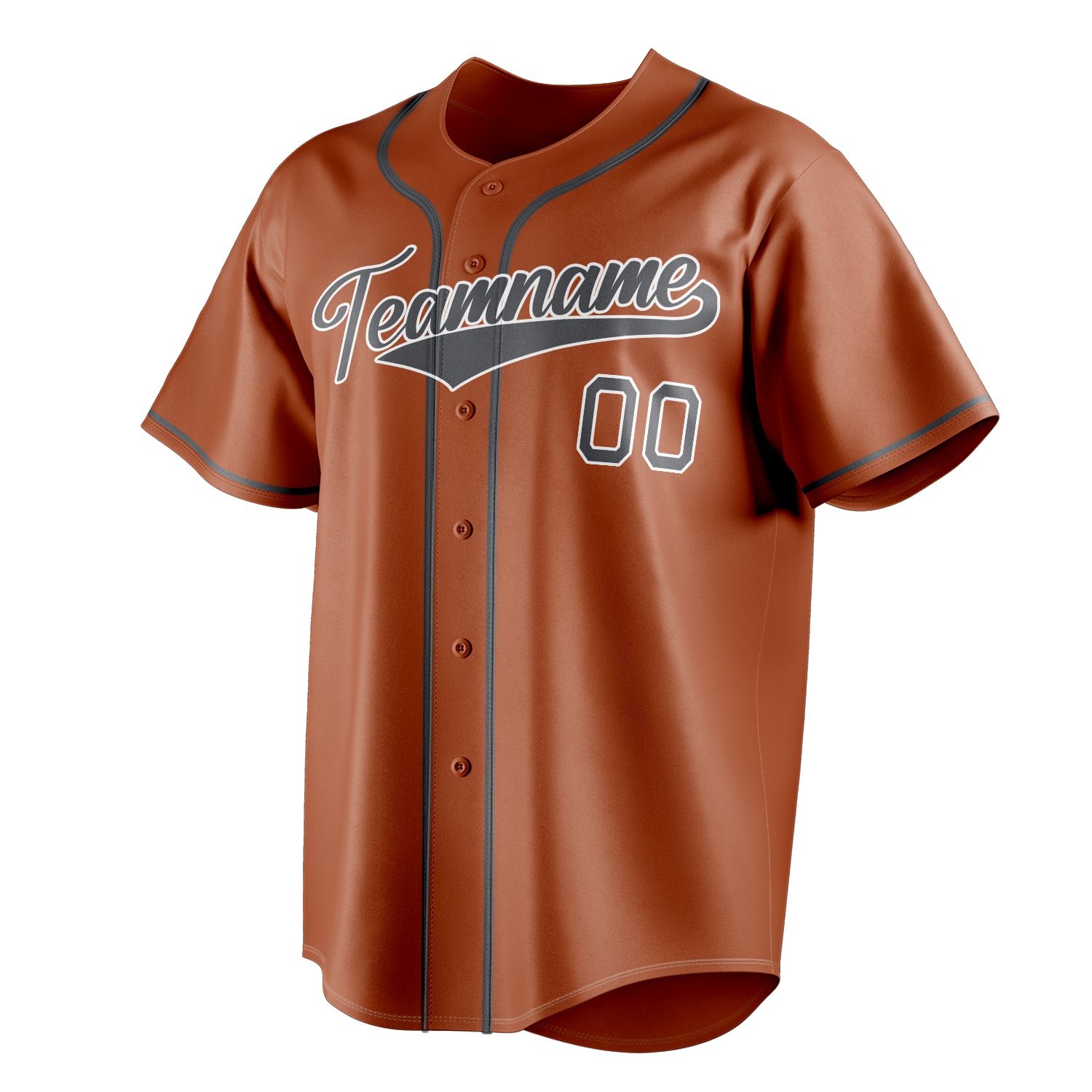Personalized Texas Orange & Steel Gray Color Fan Baseball Jersey