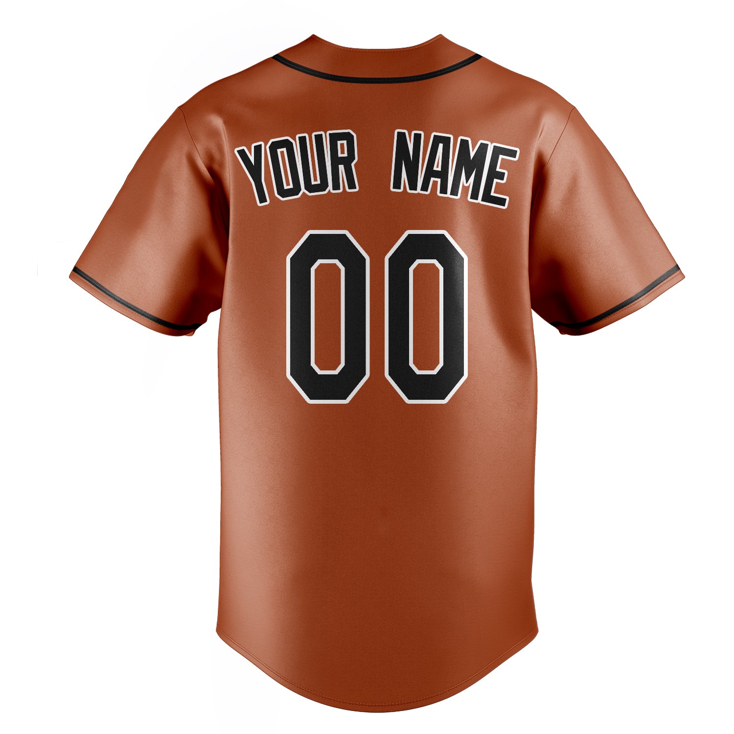 Personalized Texas Orange & Black Color Fan Baseball Jersey