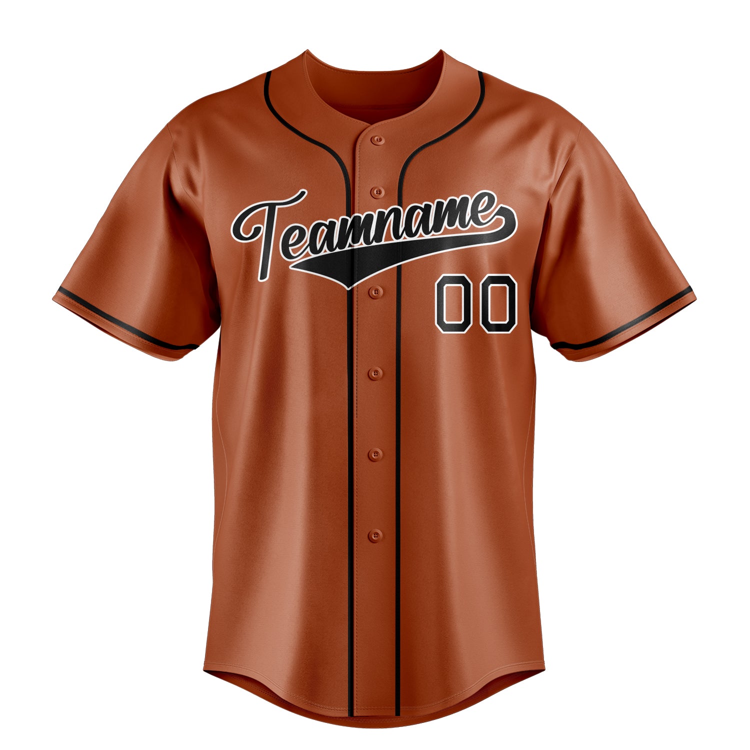 Personalized Texas Orange & Black Color Fan Baseball Jersey