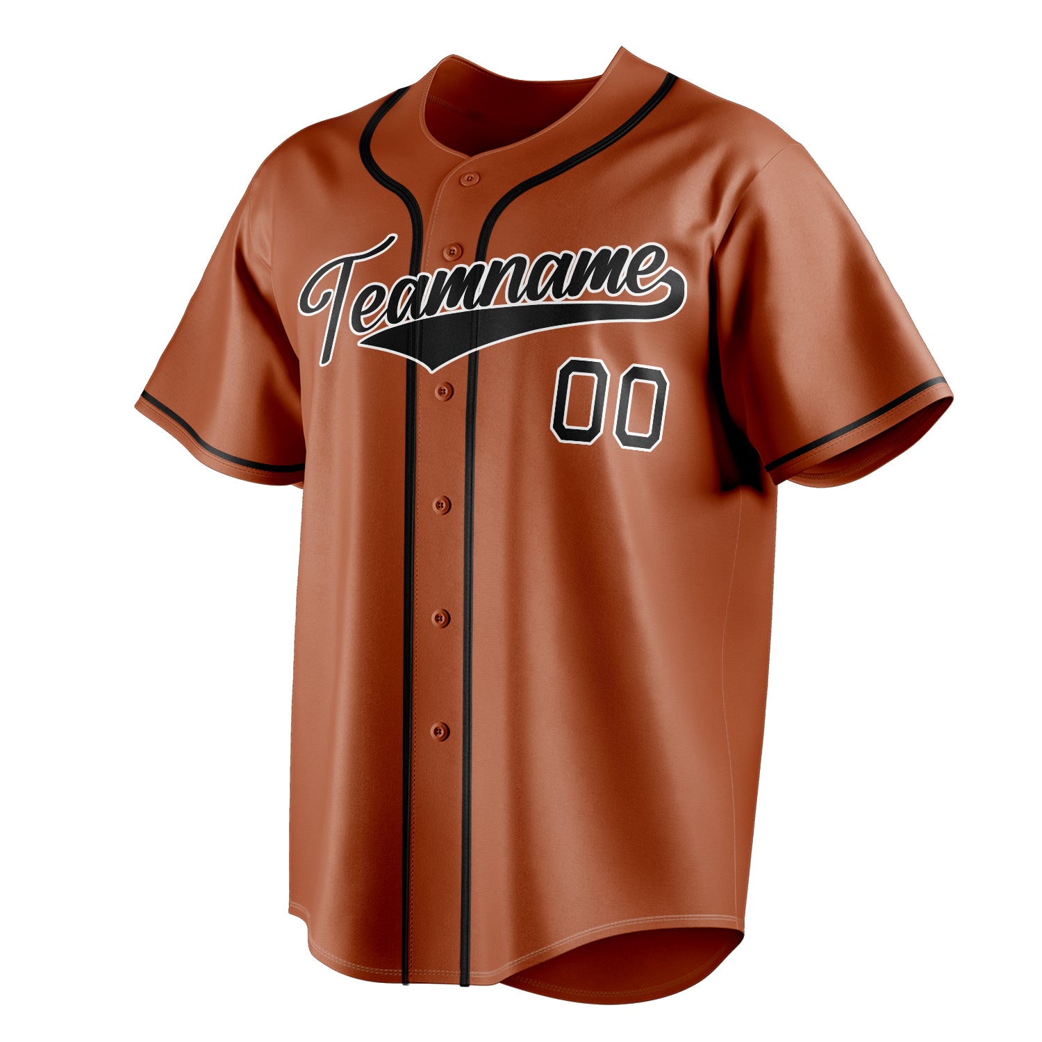 Personalized Texas Orange & Black Color Fan Baseball Jersey