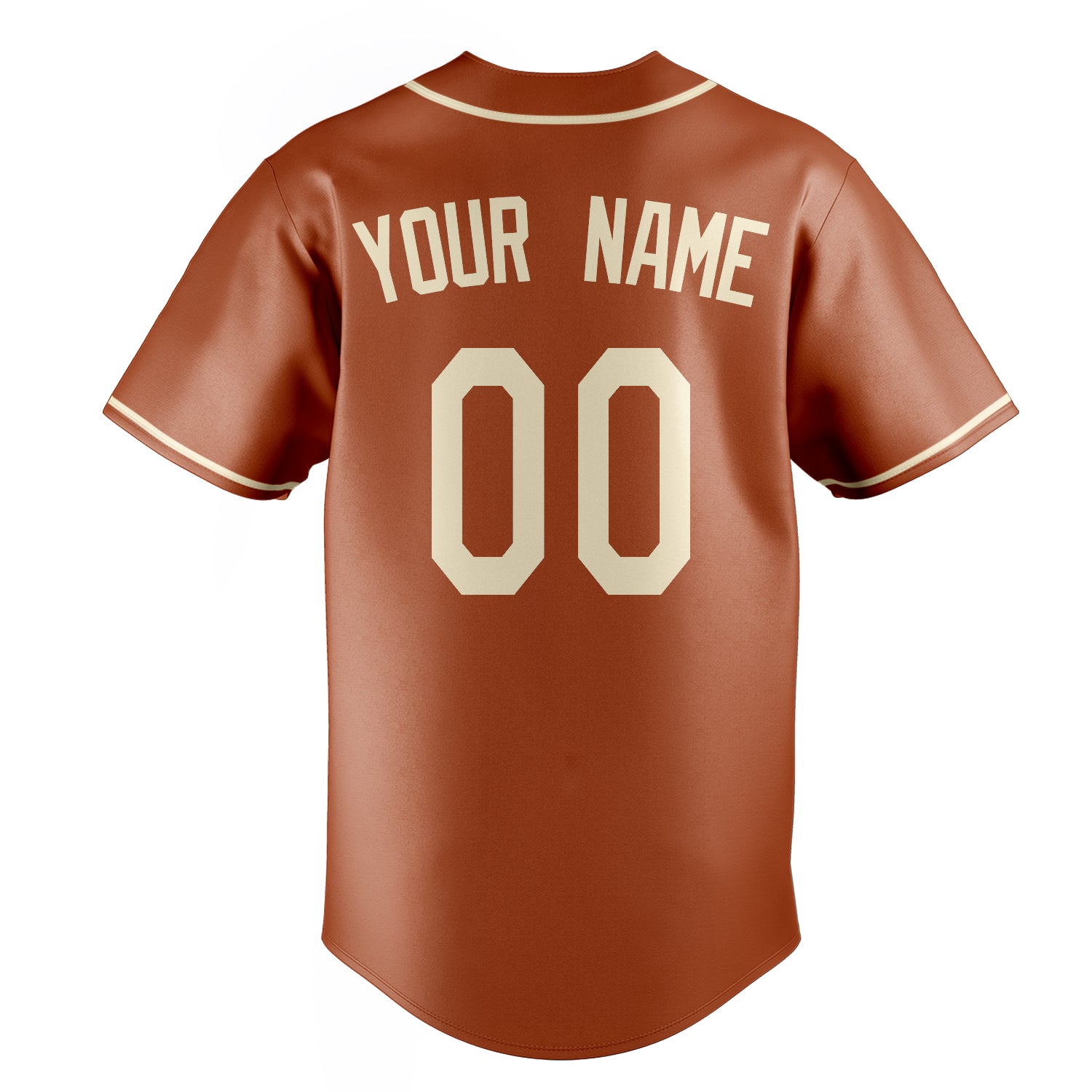 Personalized Texas Orange & Cream Color Fan Baseball Jersey
