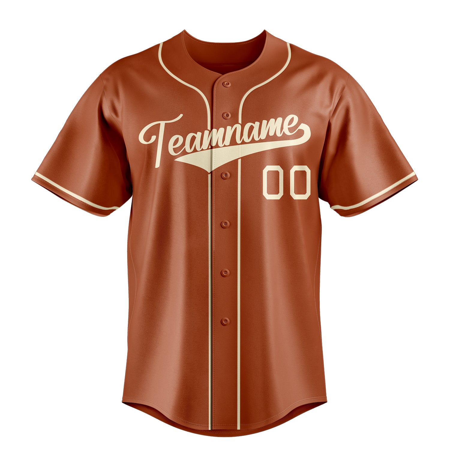 Personalized Texas Orange & Cream Color Fan Baseball Jersey