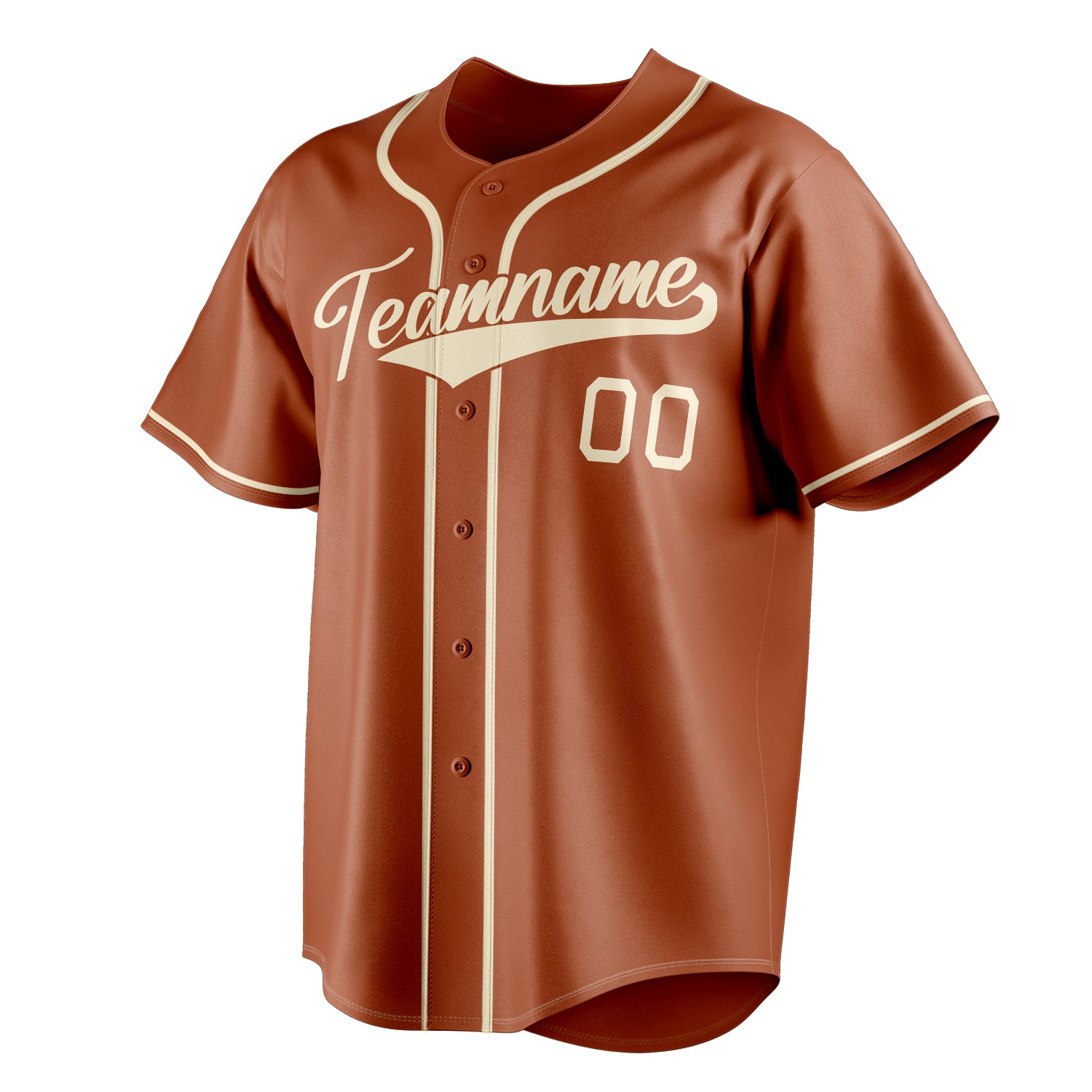 Personalized Texas Orange & Cream Color Fan Baseball Jersey