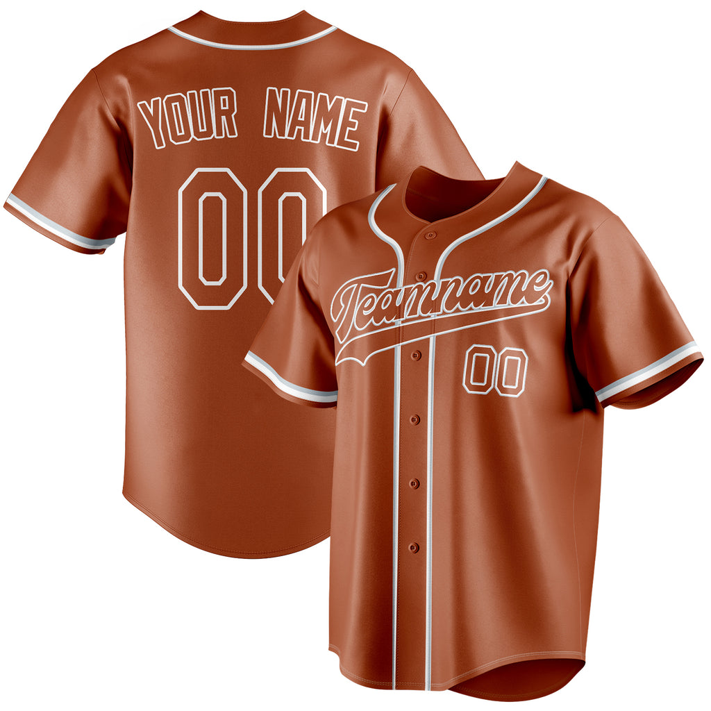 Personalized Texas Orange & White Color Fan Baseball Jersey BB01240531WY547