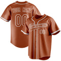 Personalized Texas Orange & White Color Fan Baseball Jersey BB01240531WY547