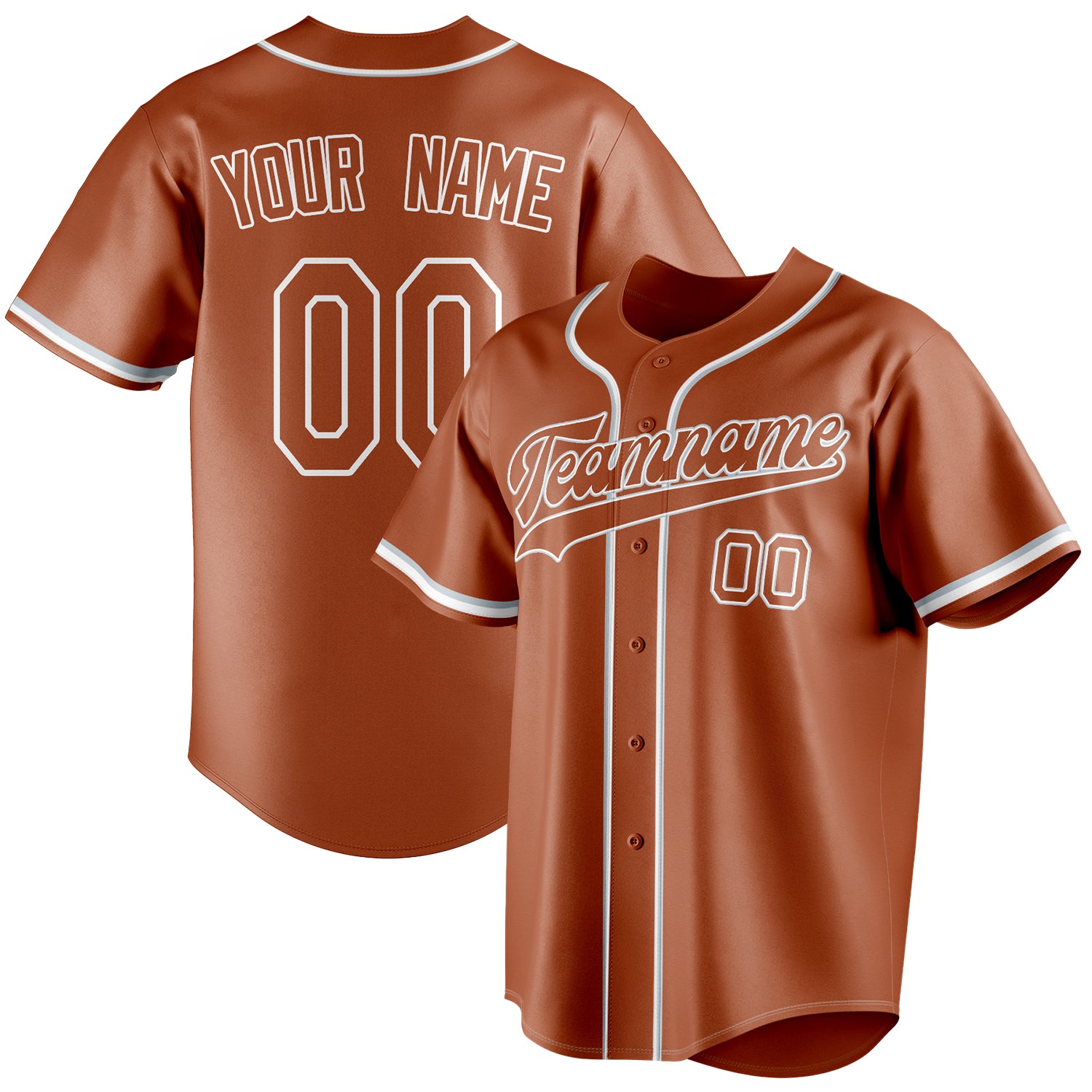 Personalized Texas Orange & White Color Fan Baseball Jersey BB01240531WY547