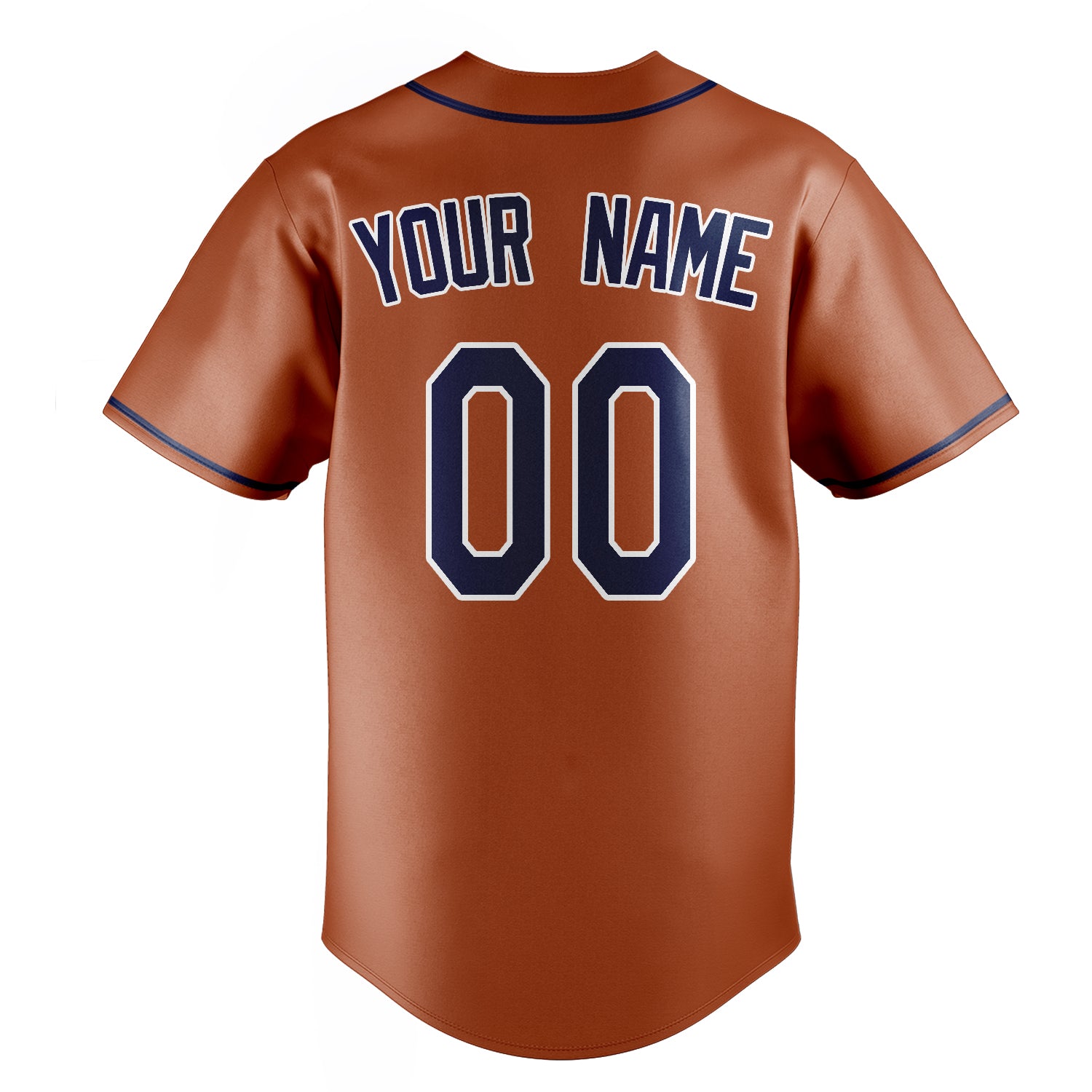 Personalized Texas Orange & Navy Color Fan Baseball Jersey