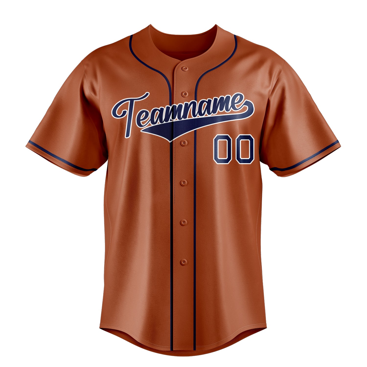 Personalized Texas Orange & Navy Color Fan Baseball Jersey