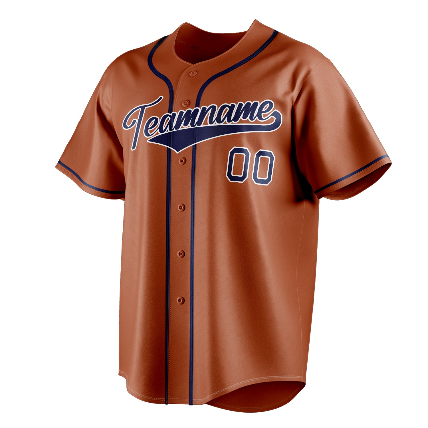 Personalized Texas Orange & Navy Color Fan Baseball Jersey