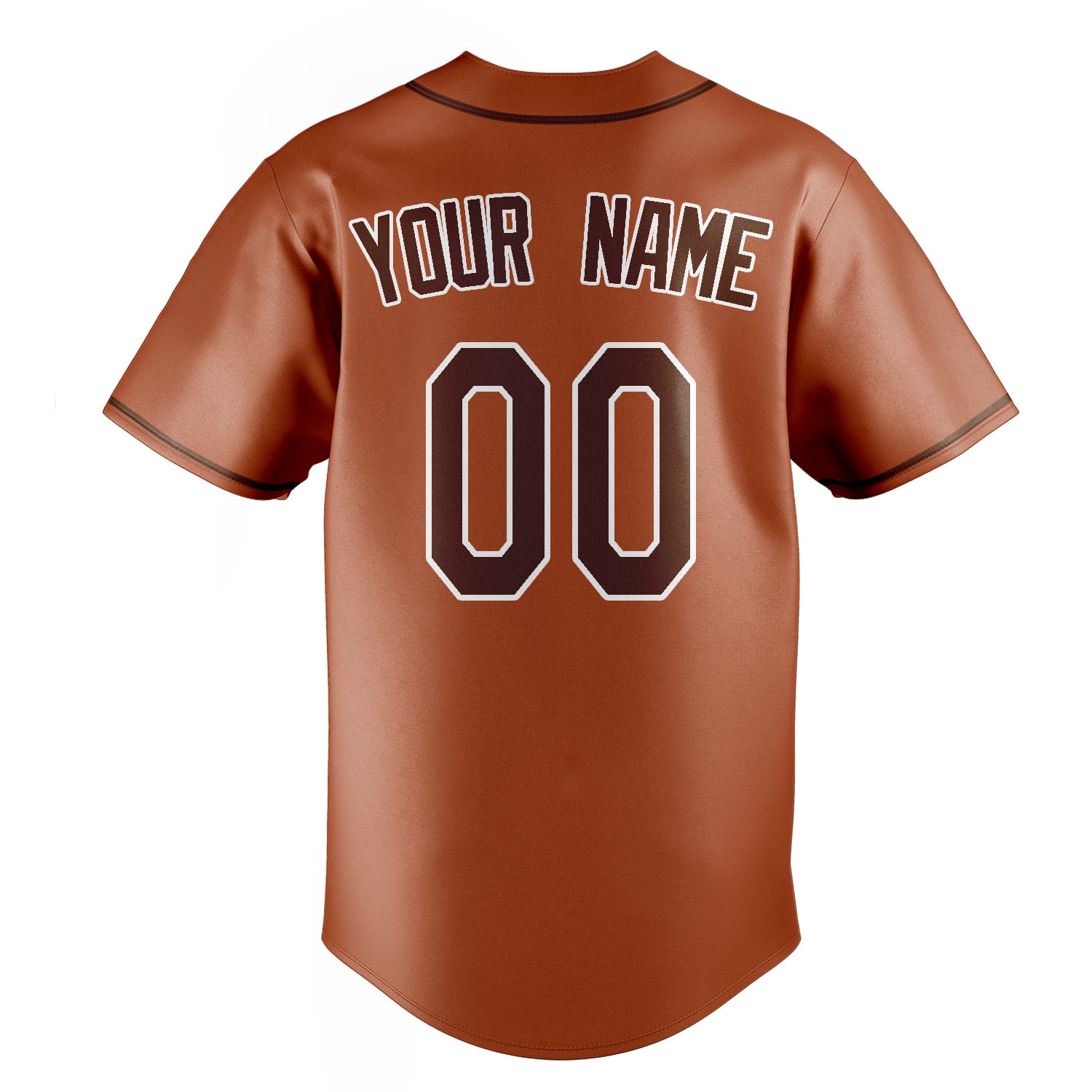 Personalized Texas Orange & Brown Color Fan Baseball Jersey