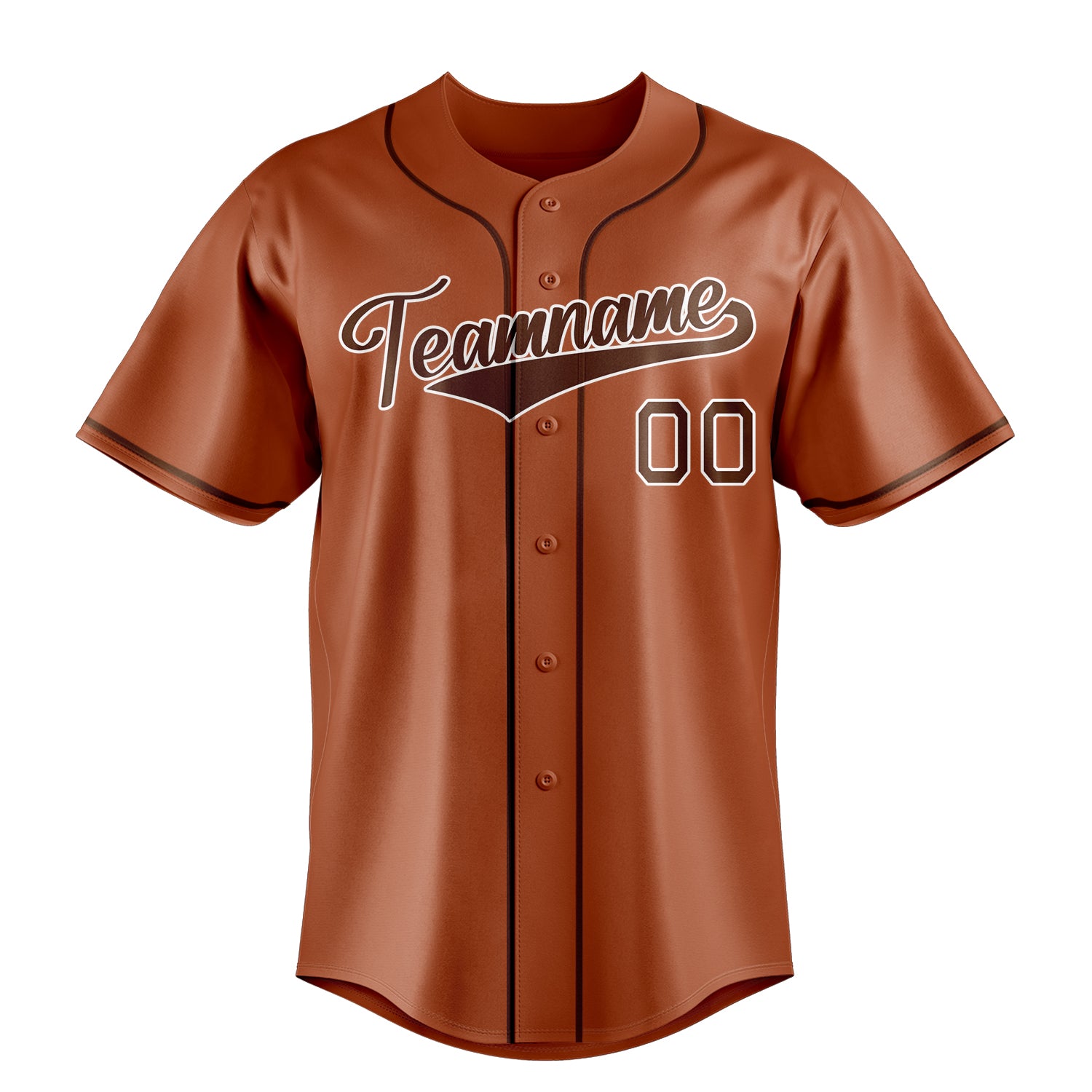 Personalized Texas Orange & Brown Color Fan Baseball Jersey