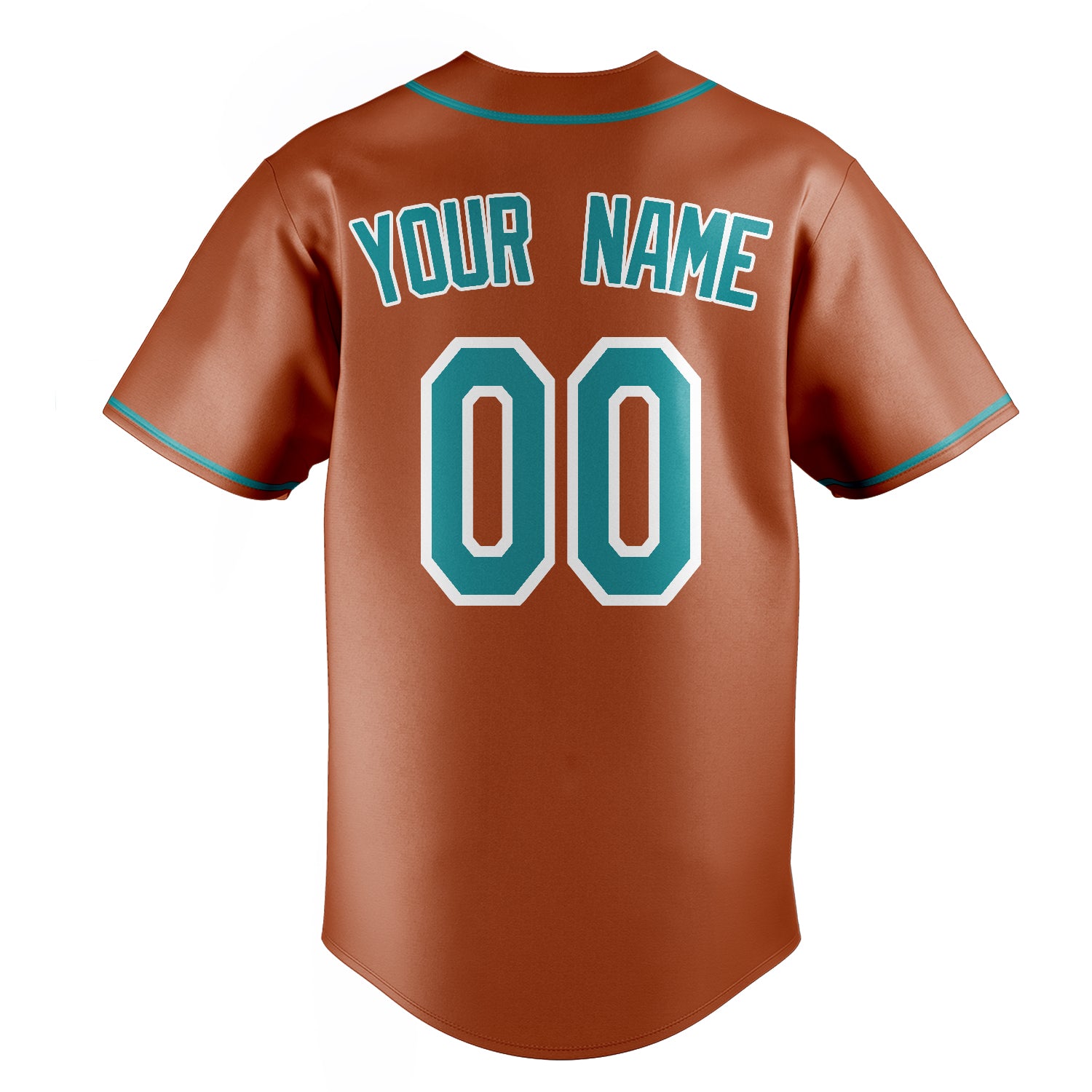 Personalized Texas Orange & Teal Color Fan Baseball Jersey