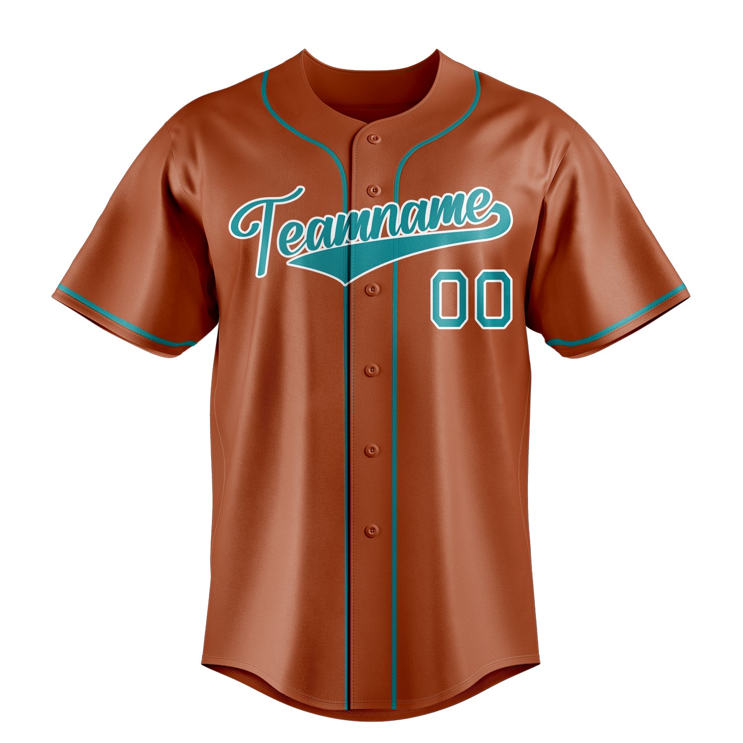 Personalized Texas Orange & Teal Color Fan Baseball Jersey