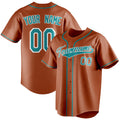 Personalized Texas Orange & Teal Color Fan Baseball Jersey BB01240531WY551