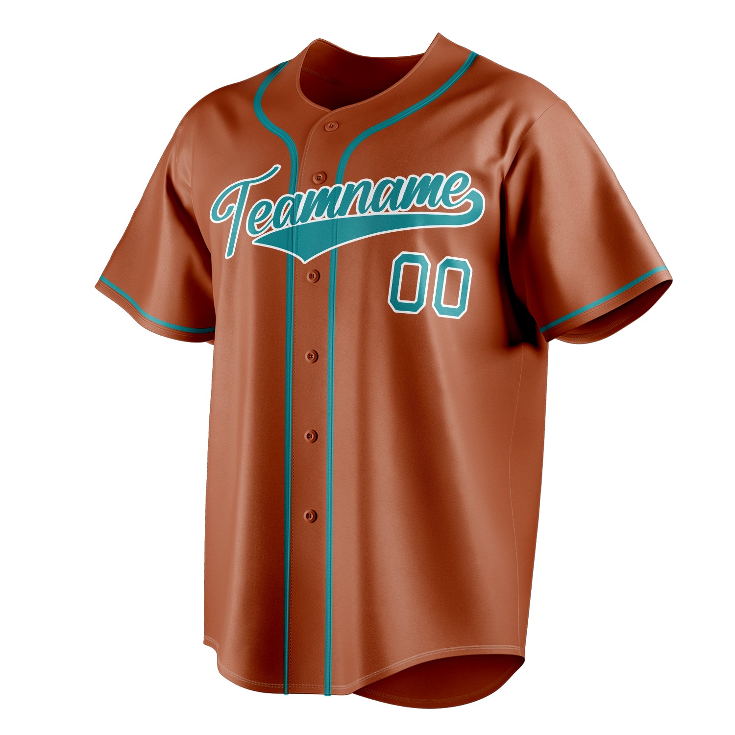 Personalized Texas Orange & Teal Color Fan Baseball Jersey
