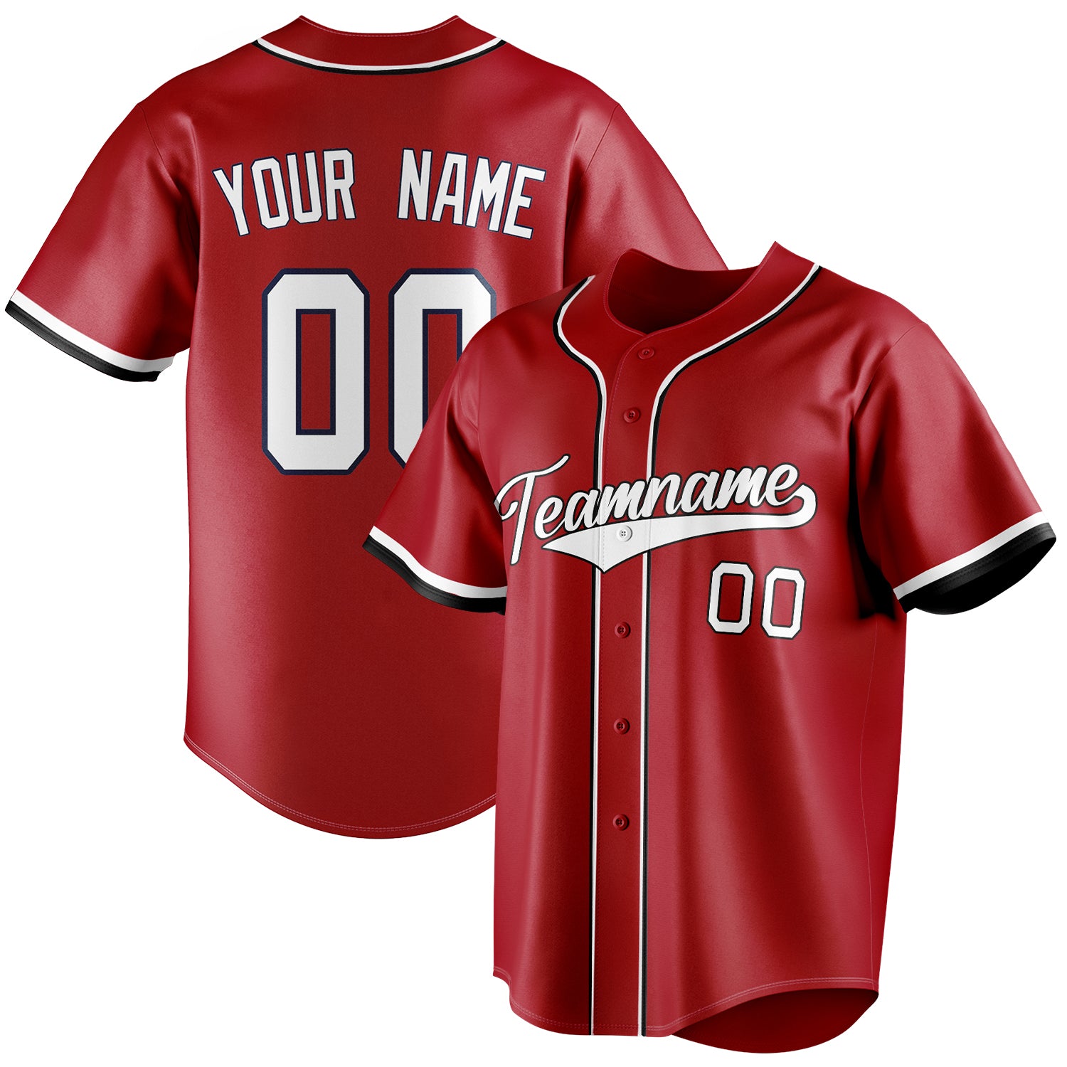 Personalized Red & White Color Fan Baseball Jersey BB01240531XJ400