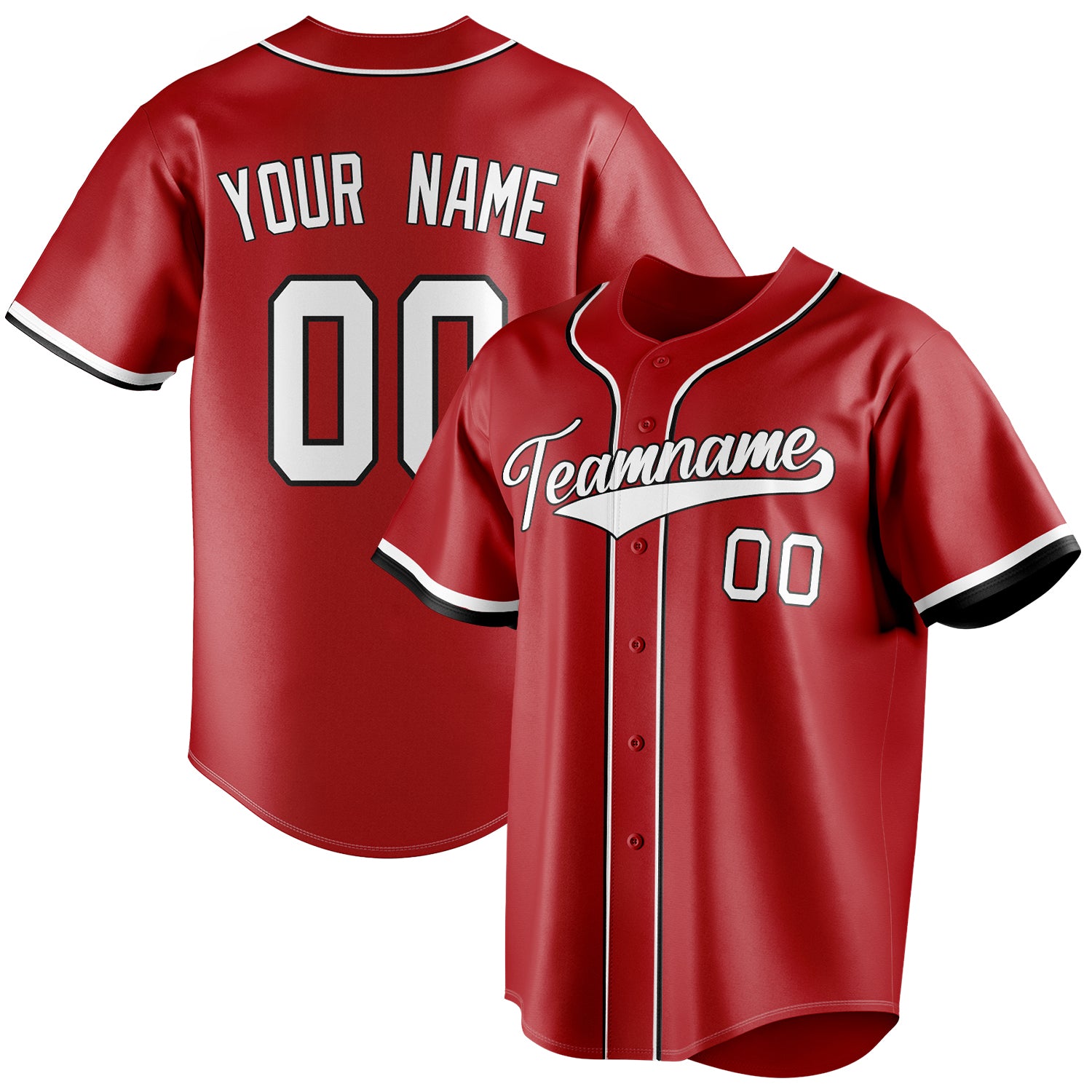 Personalized Red & White Color Fan Baseball Jersey BB01240531XJ401