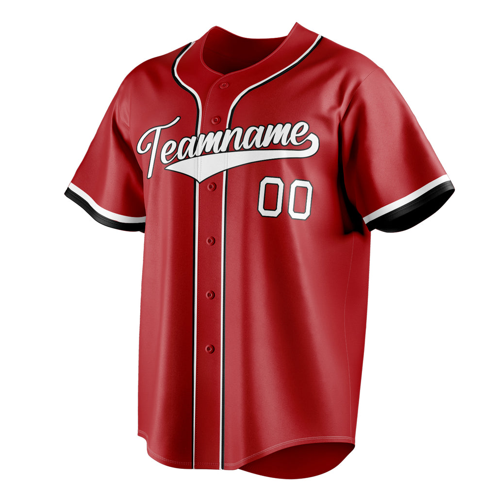 Personalized Red & White Color Fan Baseball Jersey