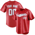 Personalized Red & White White Pinstripe Fan Baseball Jersey BB01240531XJ402