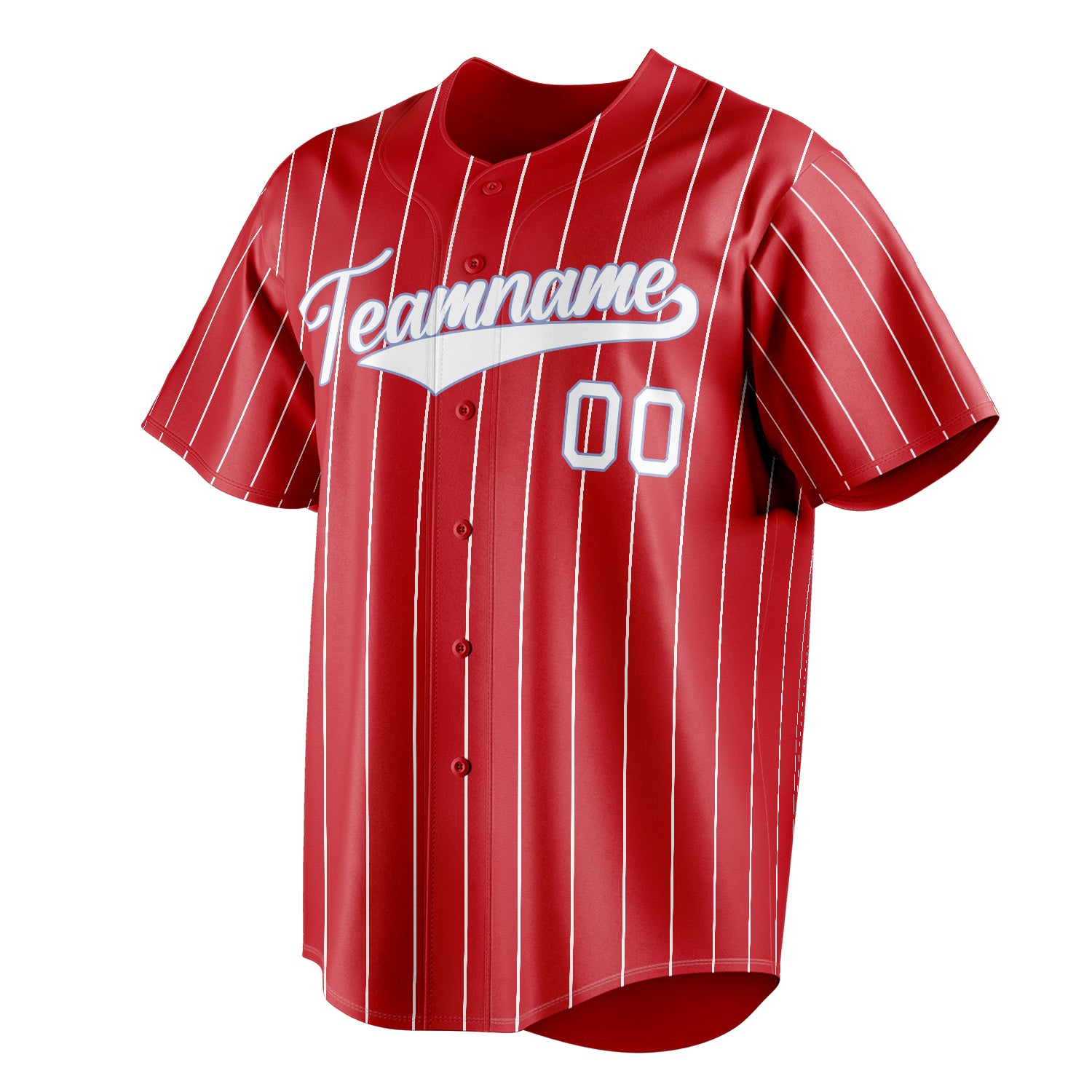 Personalized Red & White White Pinstripe Fan Baseball Jersey