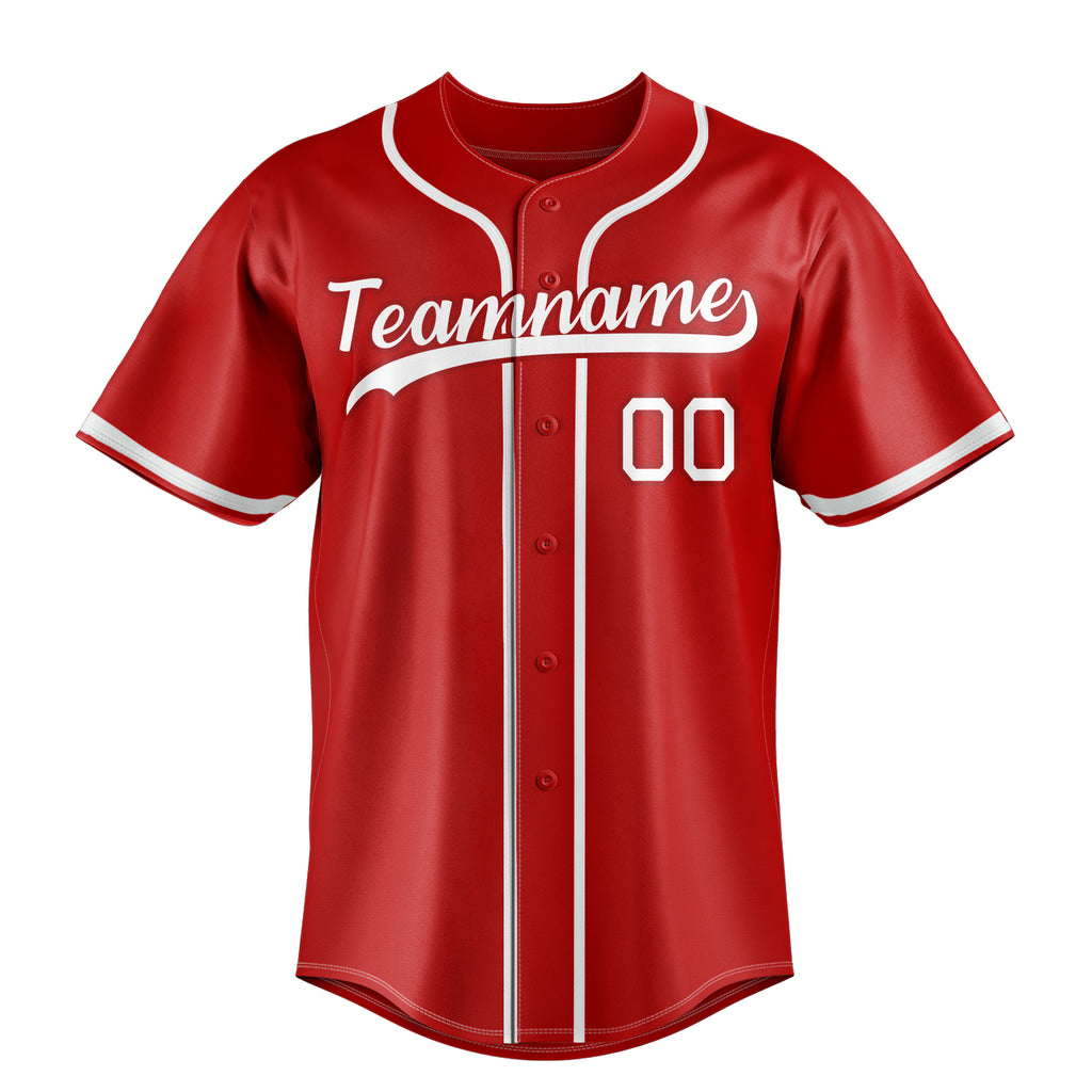 Personalized Red & White Color Fan Baseball Jersey