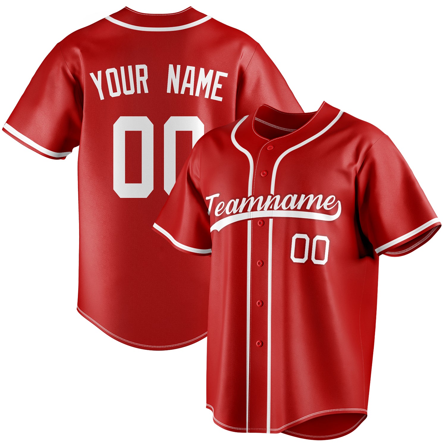 Personalized Red & White Color Fan Baseball Jersey BB01240531XJ403