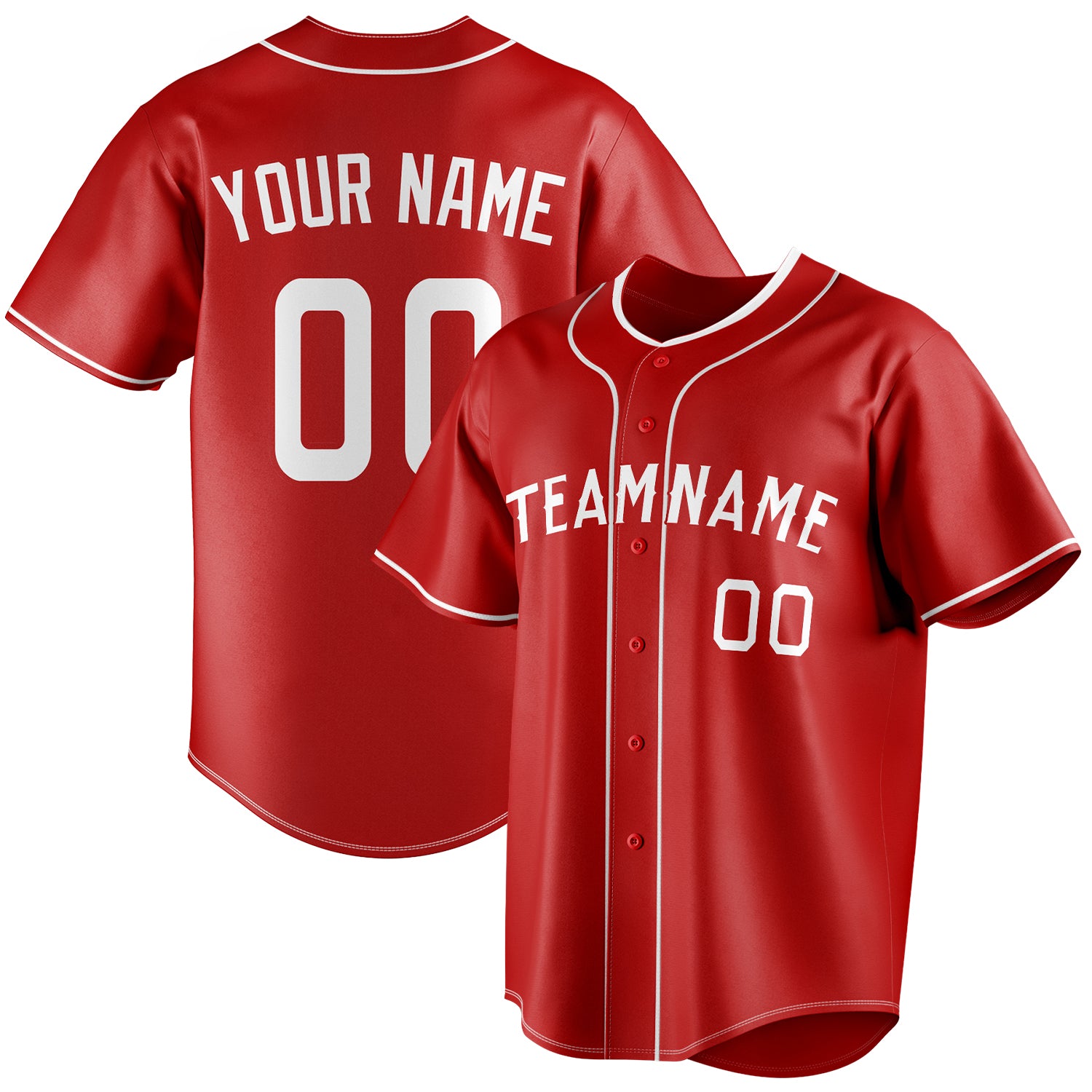 Personalized Red & White Color Fan Baseball Jersey BB01240531XJ404