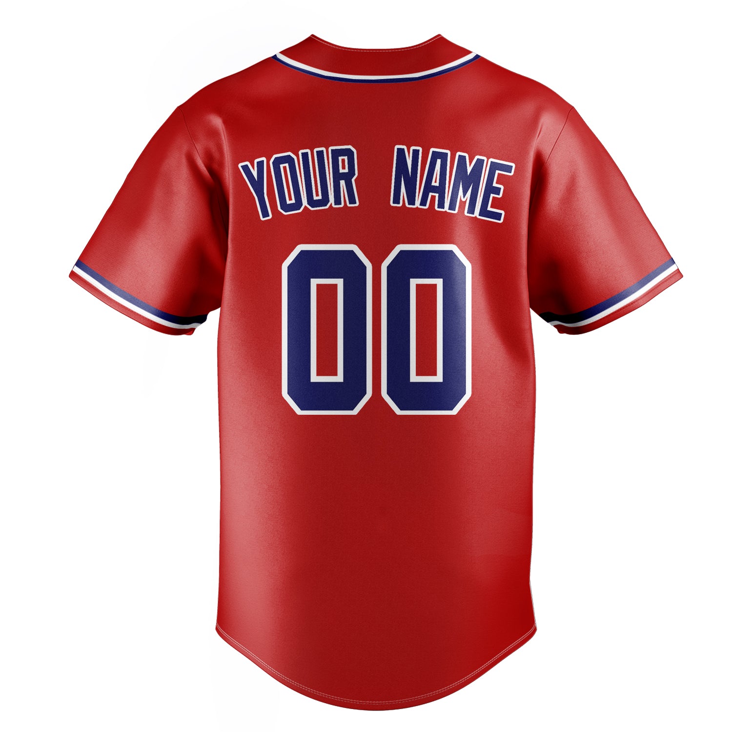 Personalized Red & Royal Color Fan Baseball Jersey