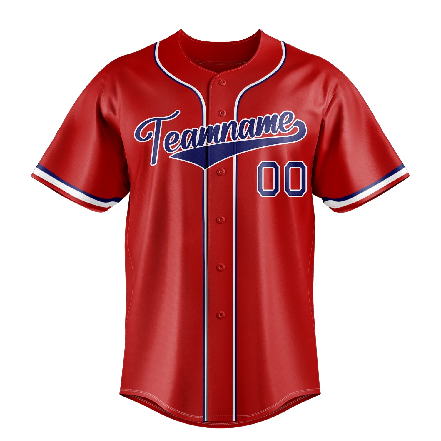 Personalized Red & Royal Color Fan Baseball Jersey