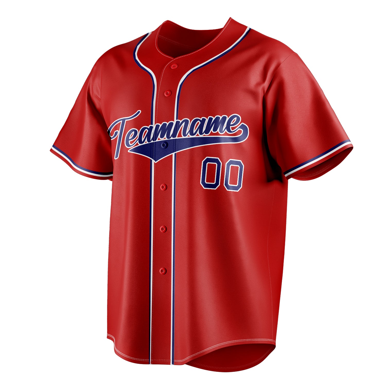 Personalized Red & Royal Color Fan Baseball Jersey