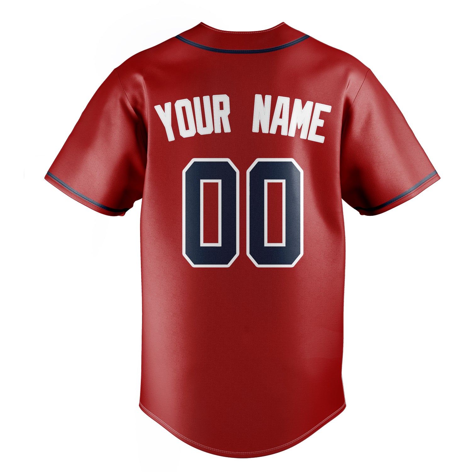 Personalized Red & Navy Color Fan Baseball Jersey