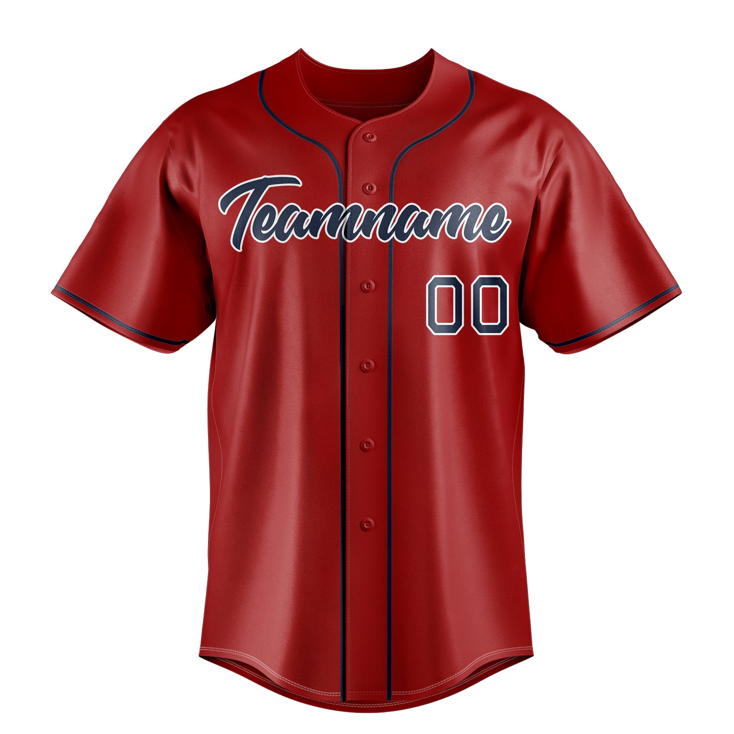 Personalized Red & Navy Color Fan Baseball Jersey