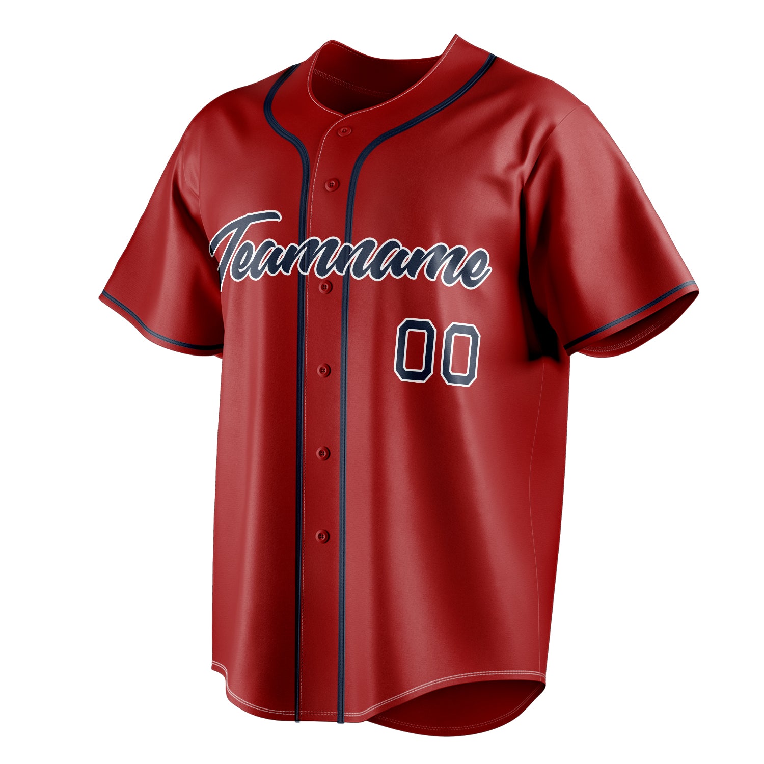 Personalized Red & Navy Color Fan Baseball Jersey