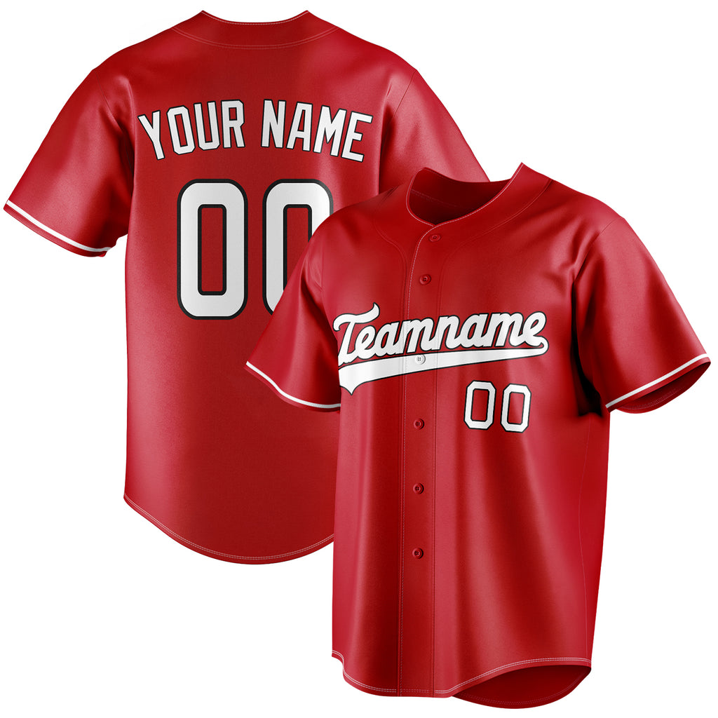 Personalized Red & White Color Fan Baseball Jersey BB01240531XJ407