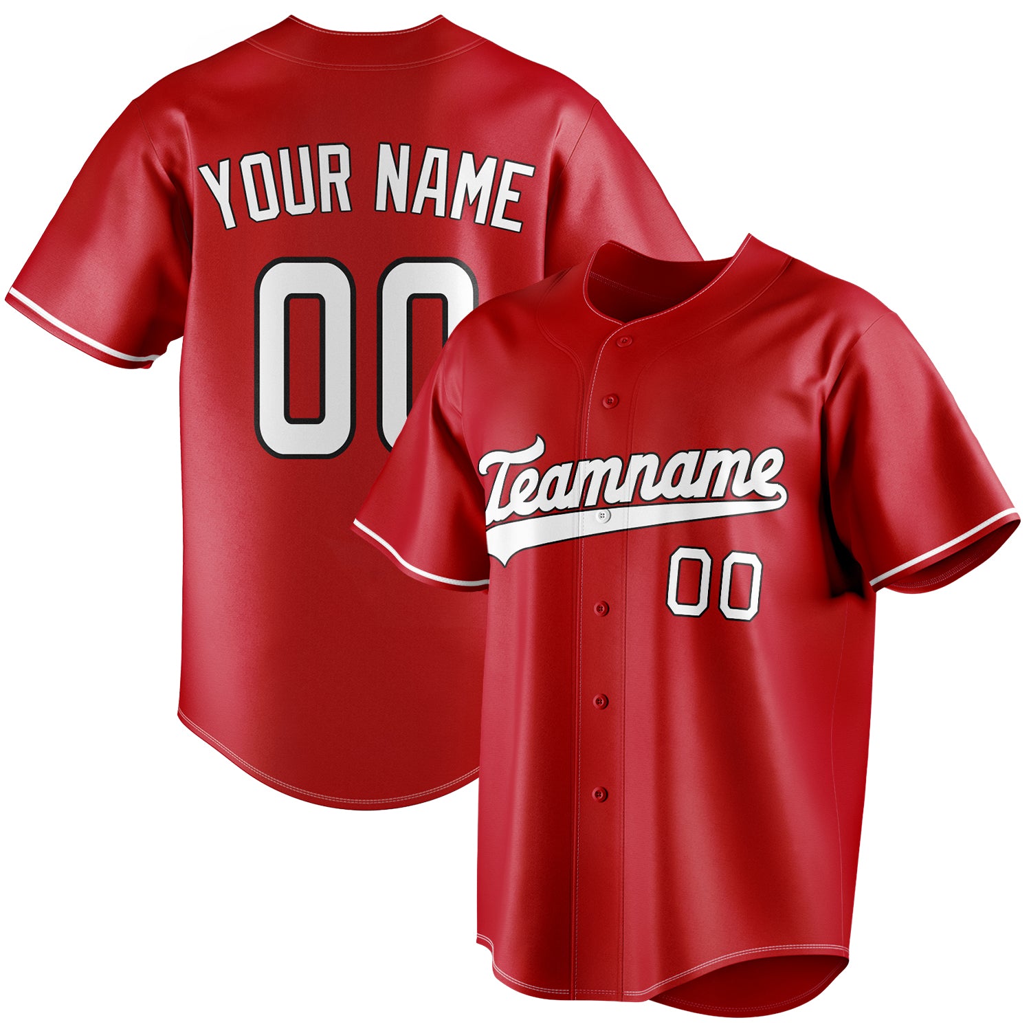 Personalized Red & White Color Fan Baseball Jersey BB01240531XJ407