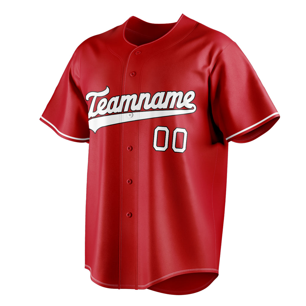 Personalized Red & White Color Fan Baseball Jersey