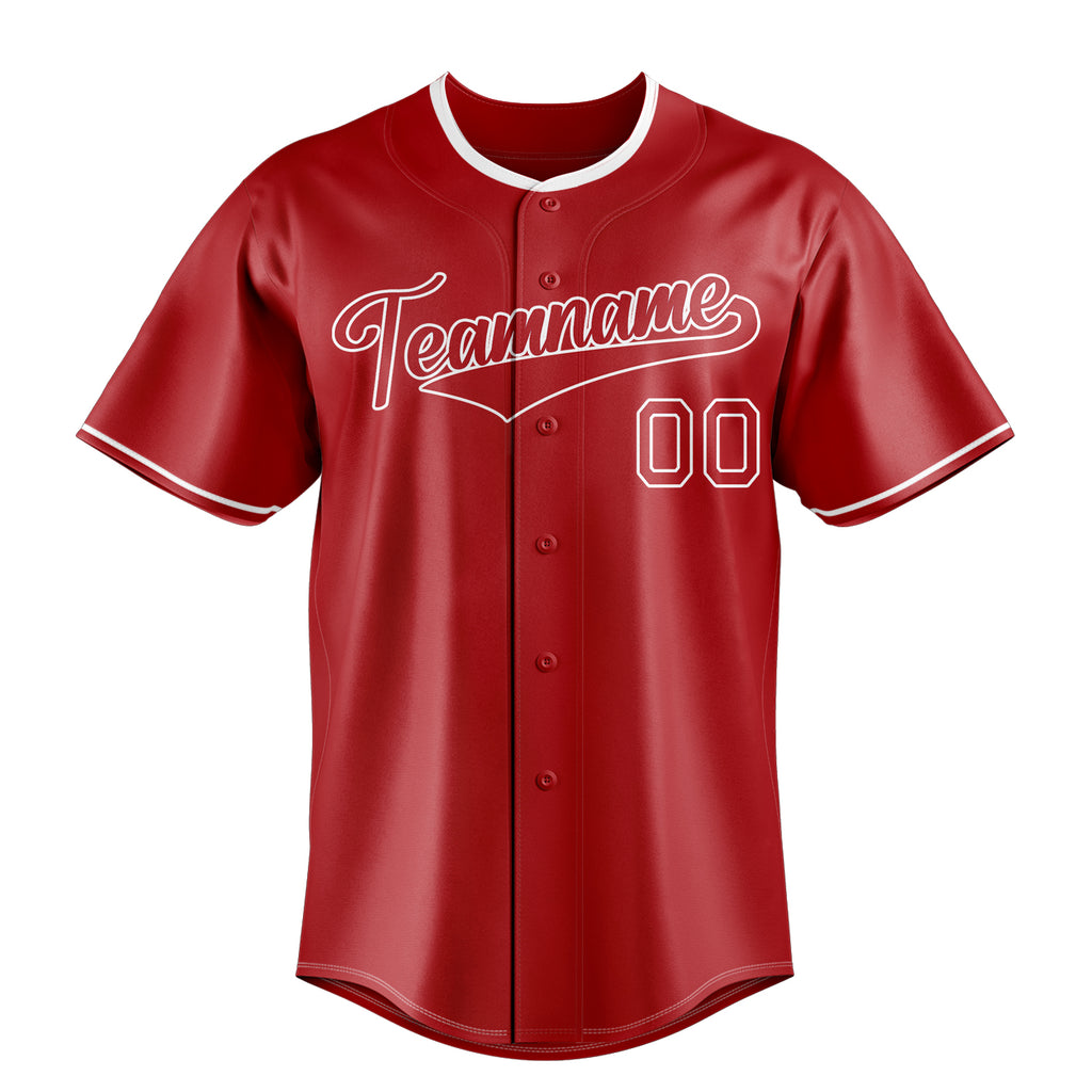 Personalized Red & White Color Fan Baseball Jersey