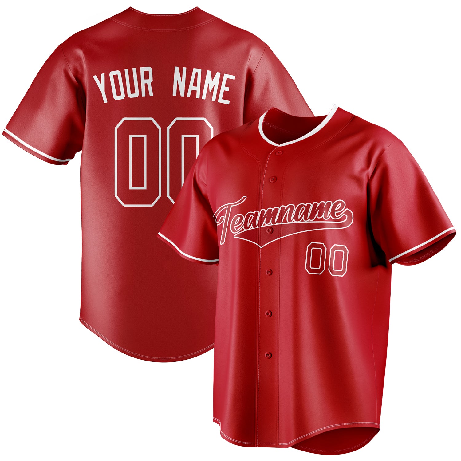 Personalized Red & White Color Fan Baseball Jersey BB01240531XJ408