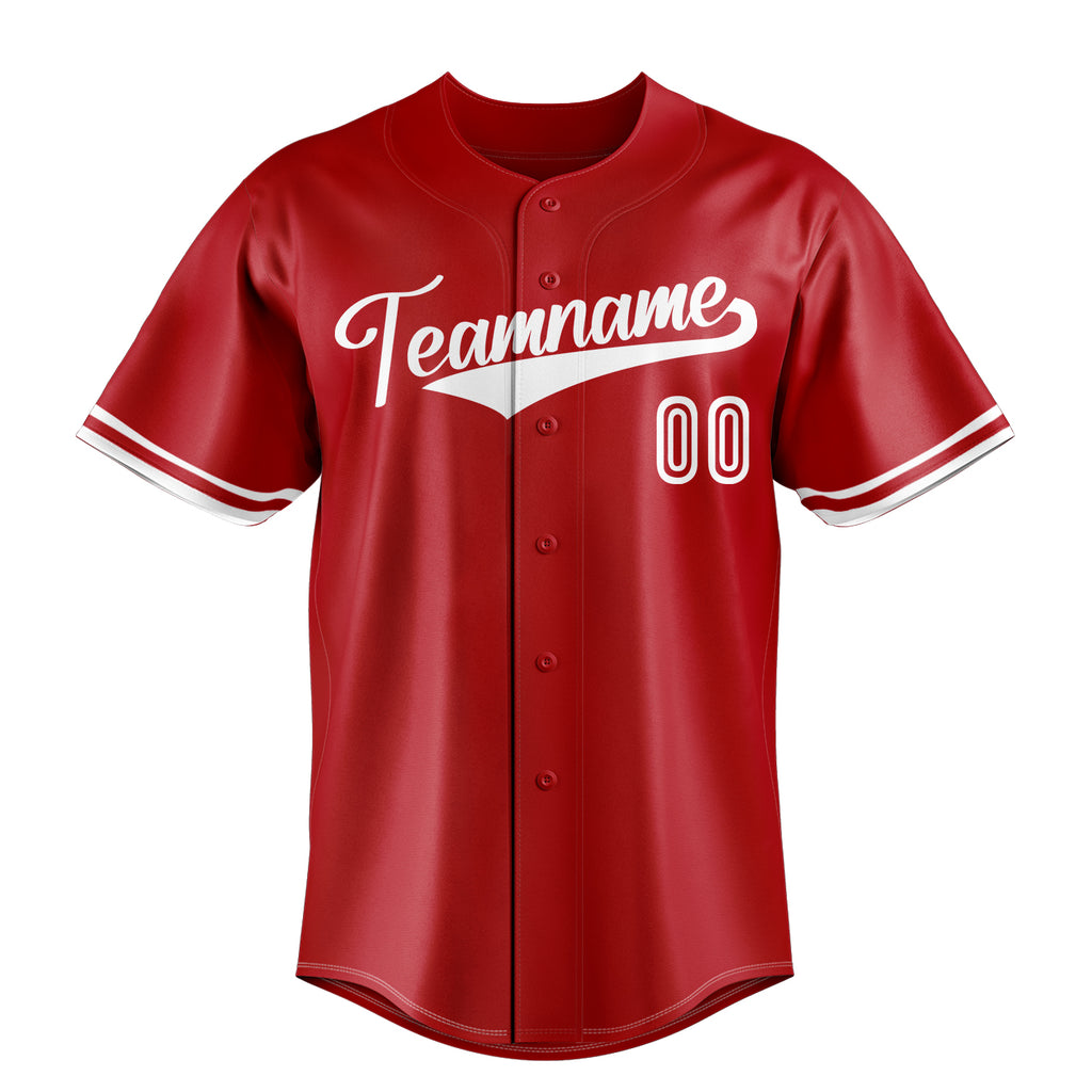 Personalized Red & White Color Fan Baseball Jersey