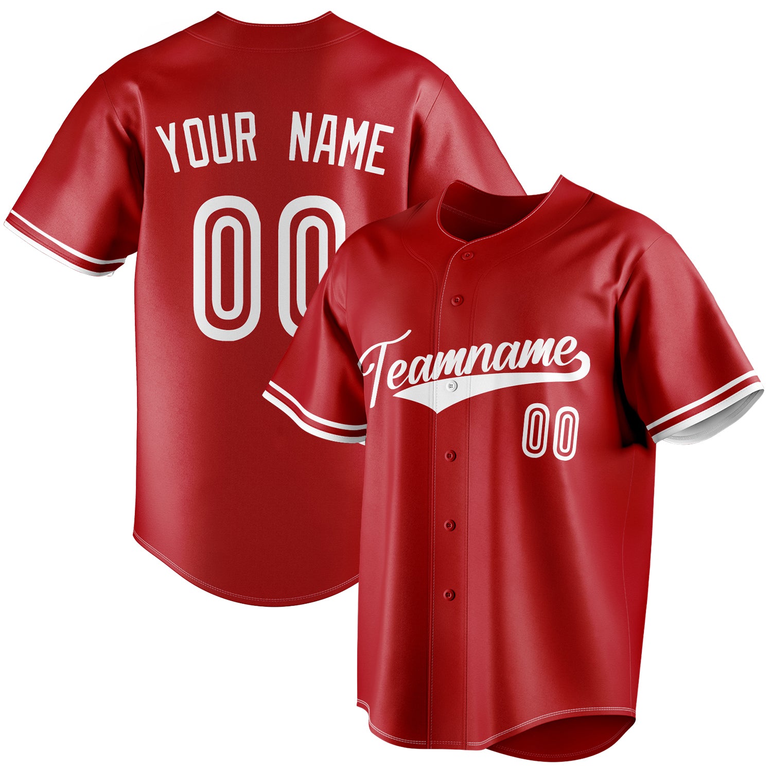 Personalized Red & White Color Fan Baseball Jersey BB01240531XJ409
