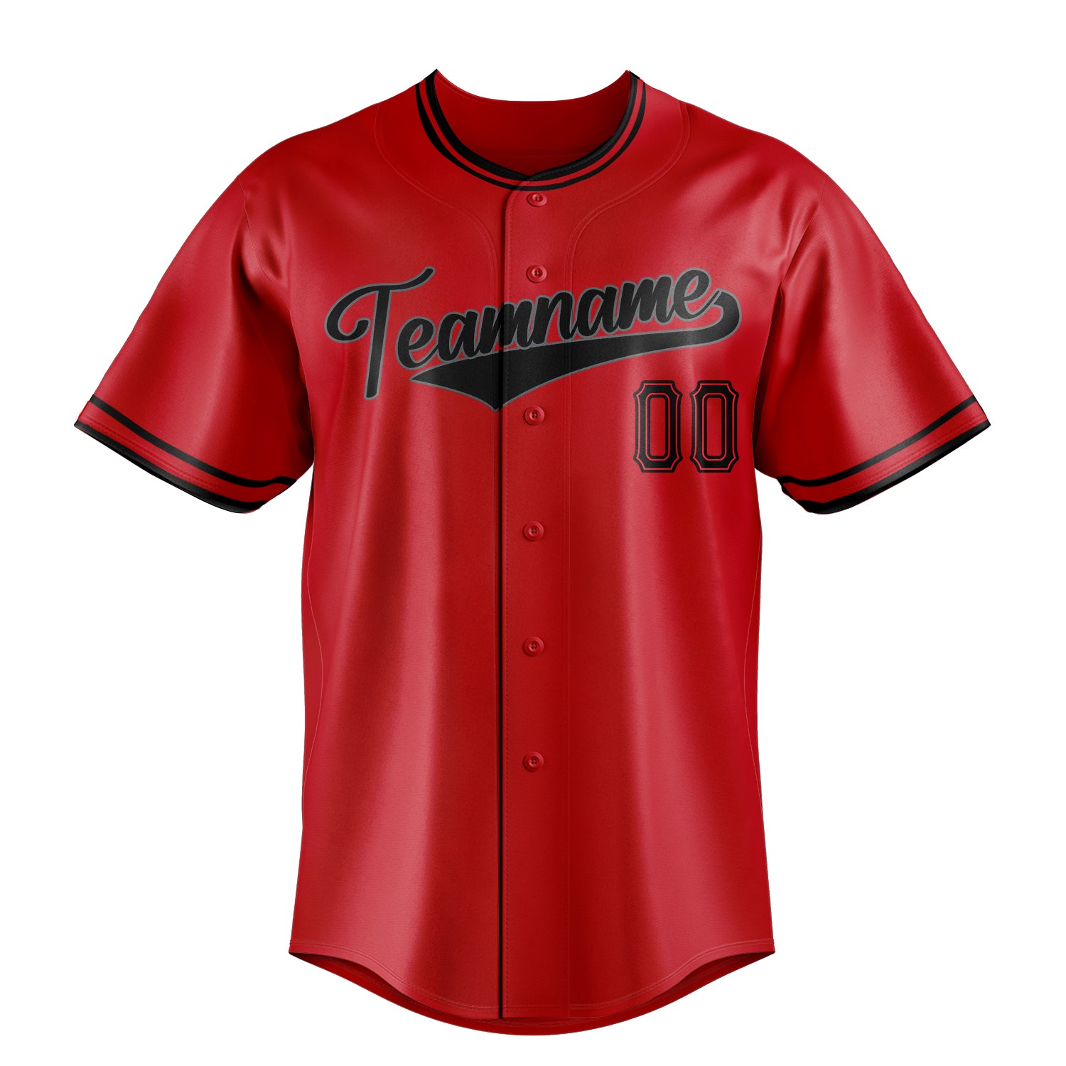 Personalized Red & Black Color Fan Baseball Jersey