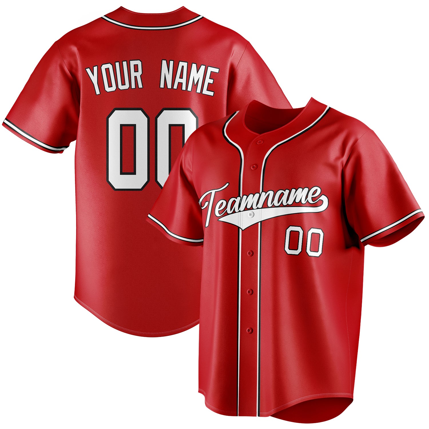 Personalized Red & White Color Fan Baseball Jersey BB01240531XJ411