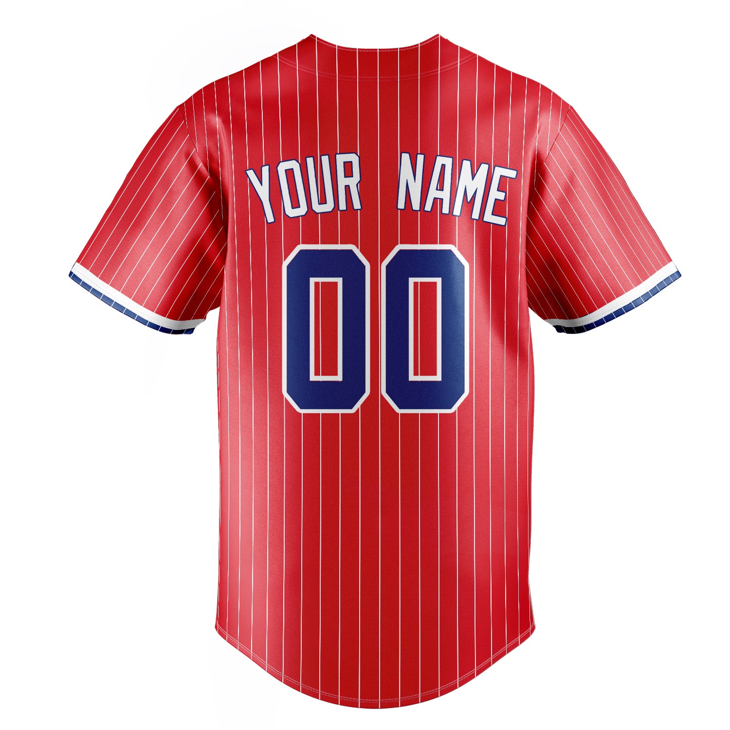 Personalized Red & White White Pinstripe Fan Baseball Jersey