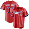 Personalized Red & White White Pinstripe Fan Baseball Jersey BB01240531XJ412