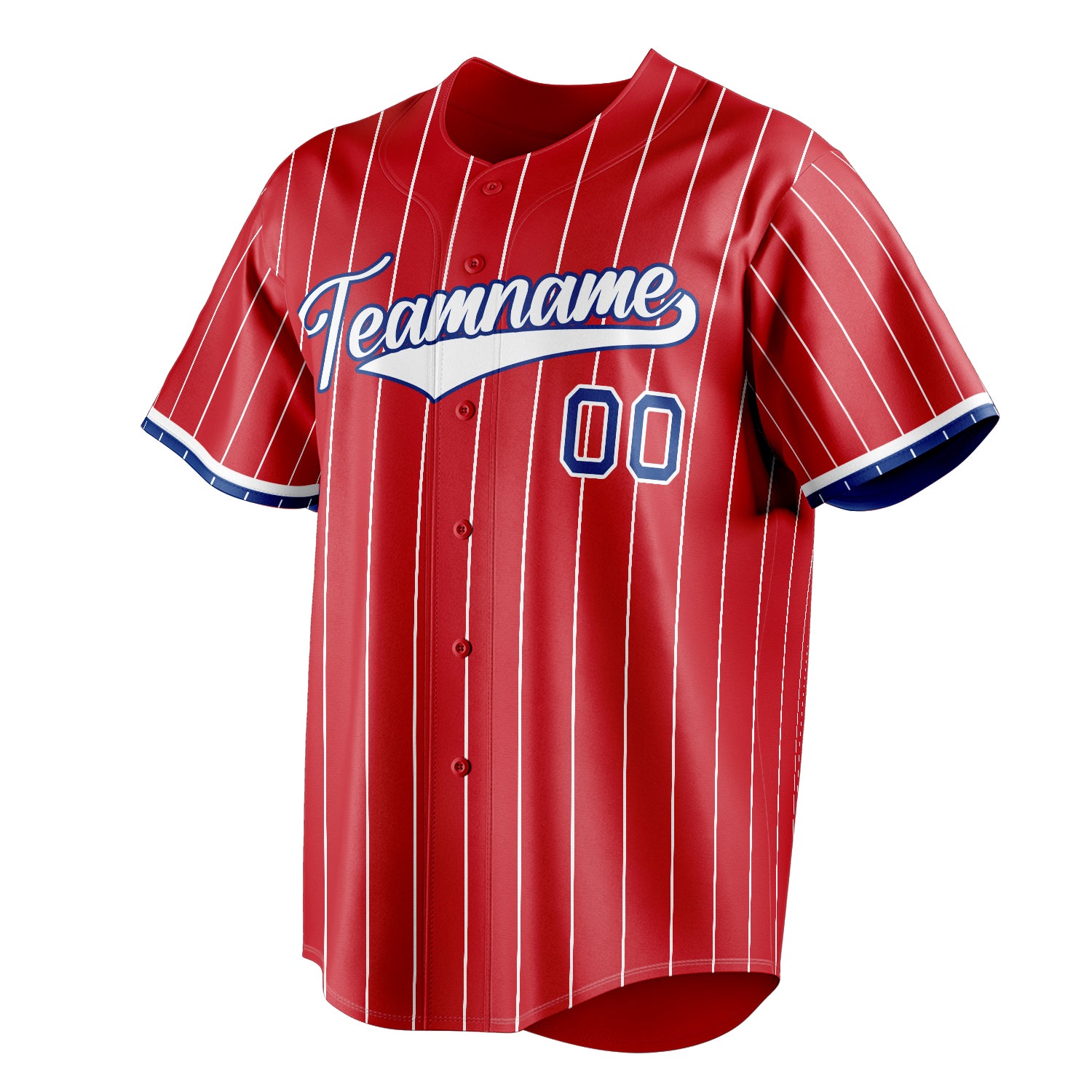 Personalized Red & White White Pinstripe Fan Baseball Jersey