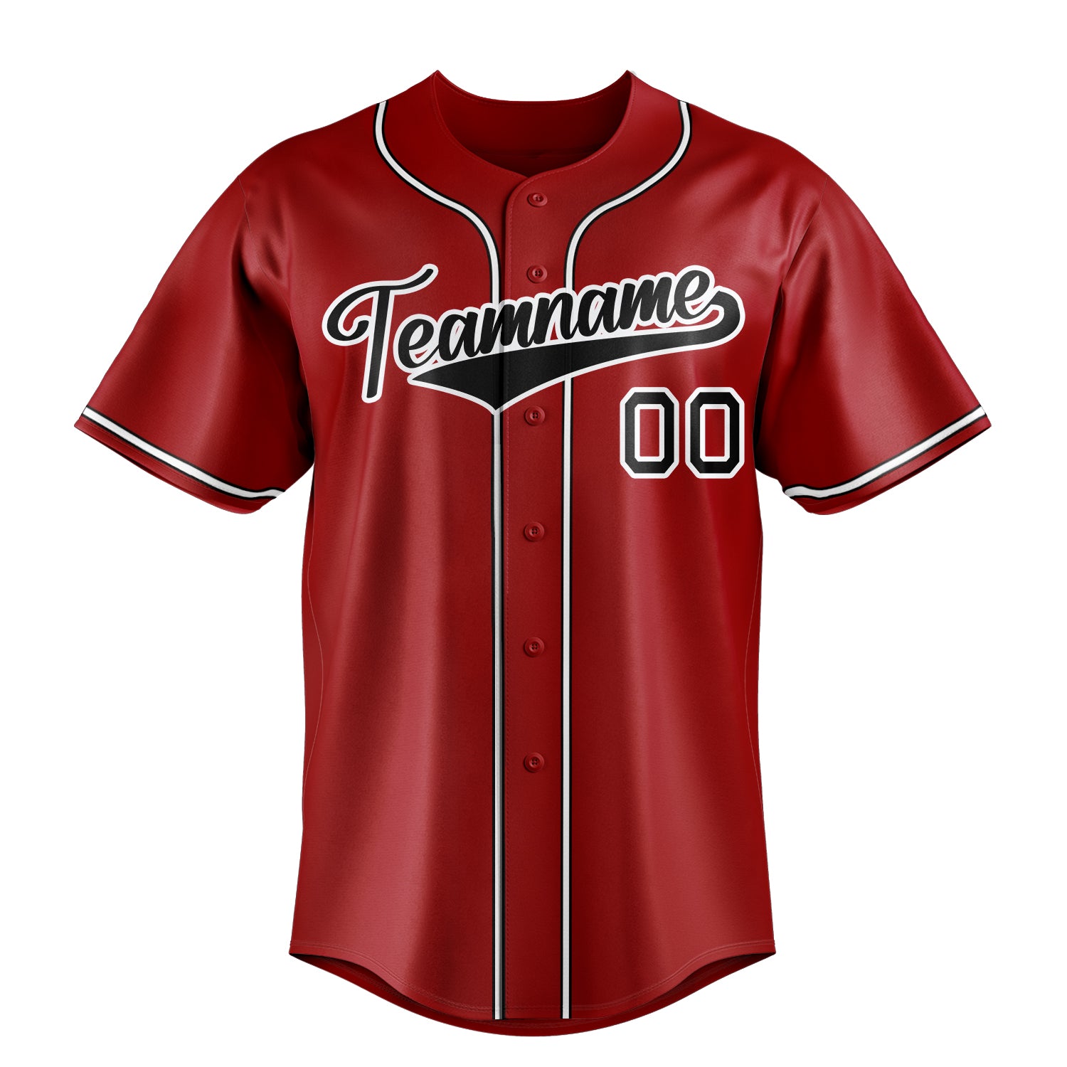 Personalized Red & Black Color Fan Baseball Jersey