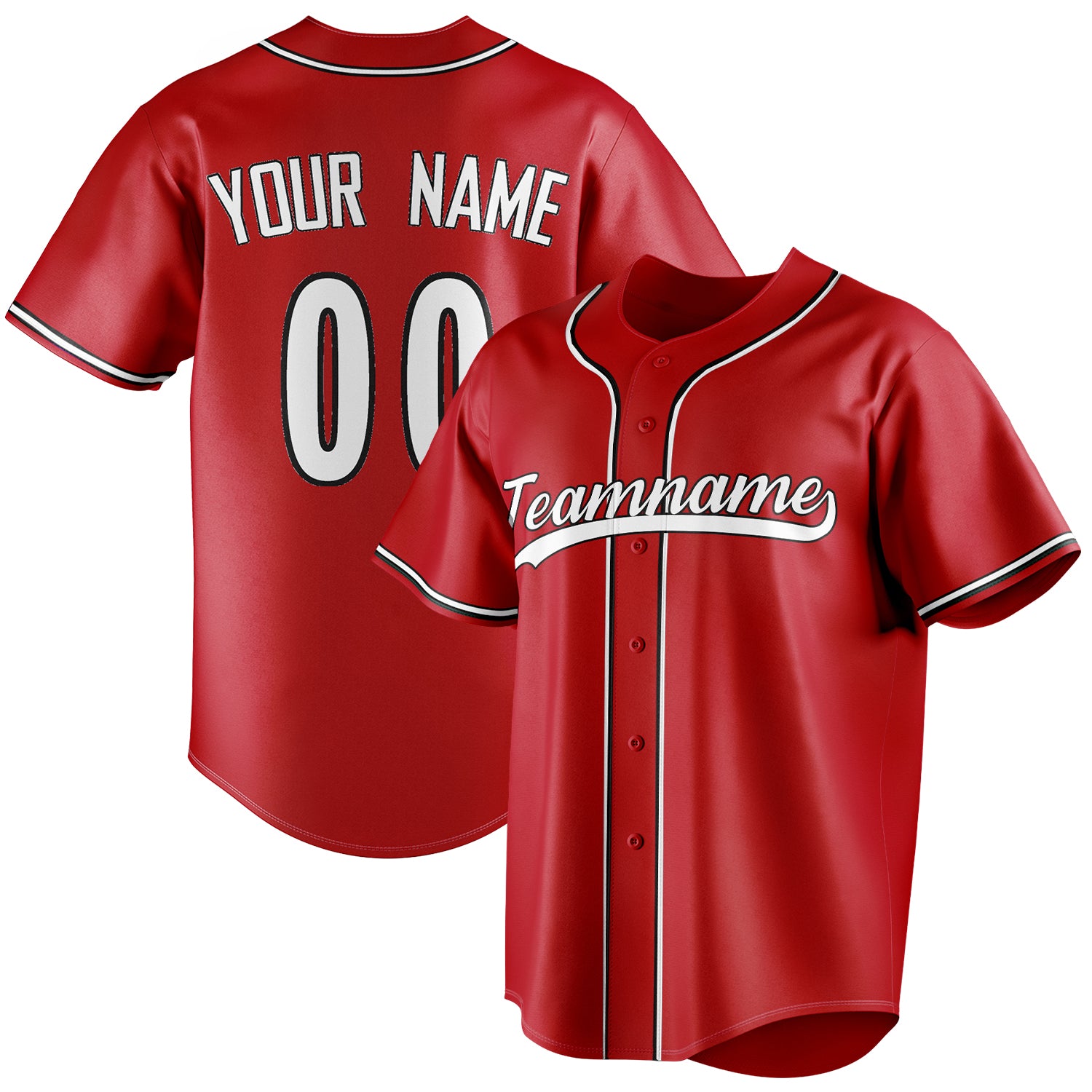 Personalized Red & White Color Fan Baseball Jersey BB01240531XJ415