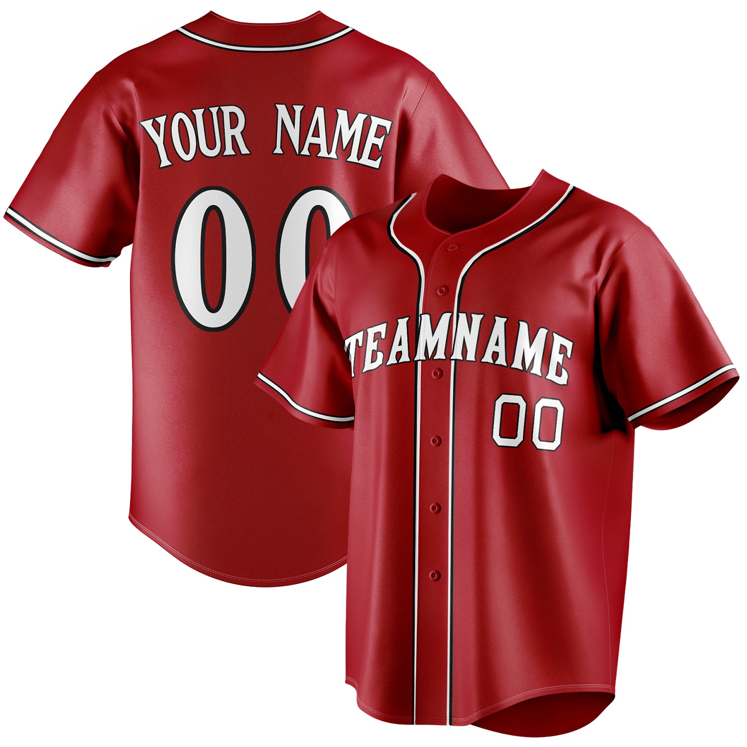 Personalized Red & White Color Fan Baseball Jersey BB01240531XJ417