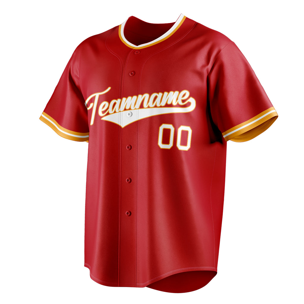 Personalized Red & White Color Fan Baseball Jersey