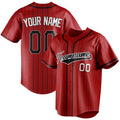 Personalized Red & Black Black Pinstripe Fan Baseball Jersey BB01240531XJ419